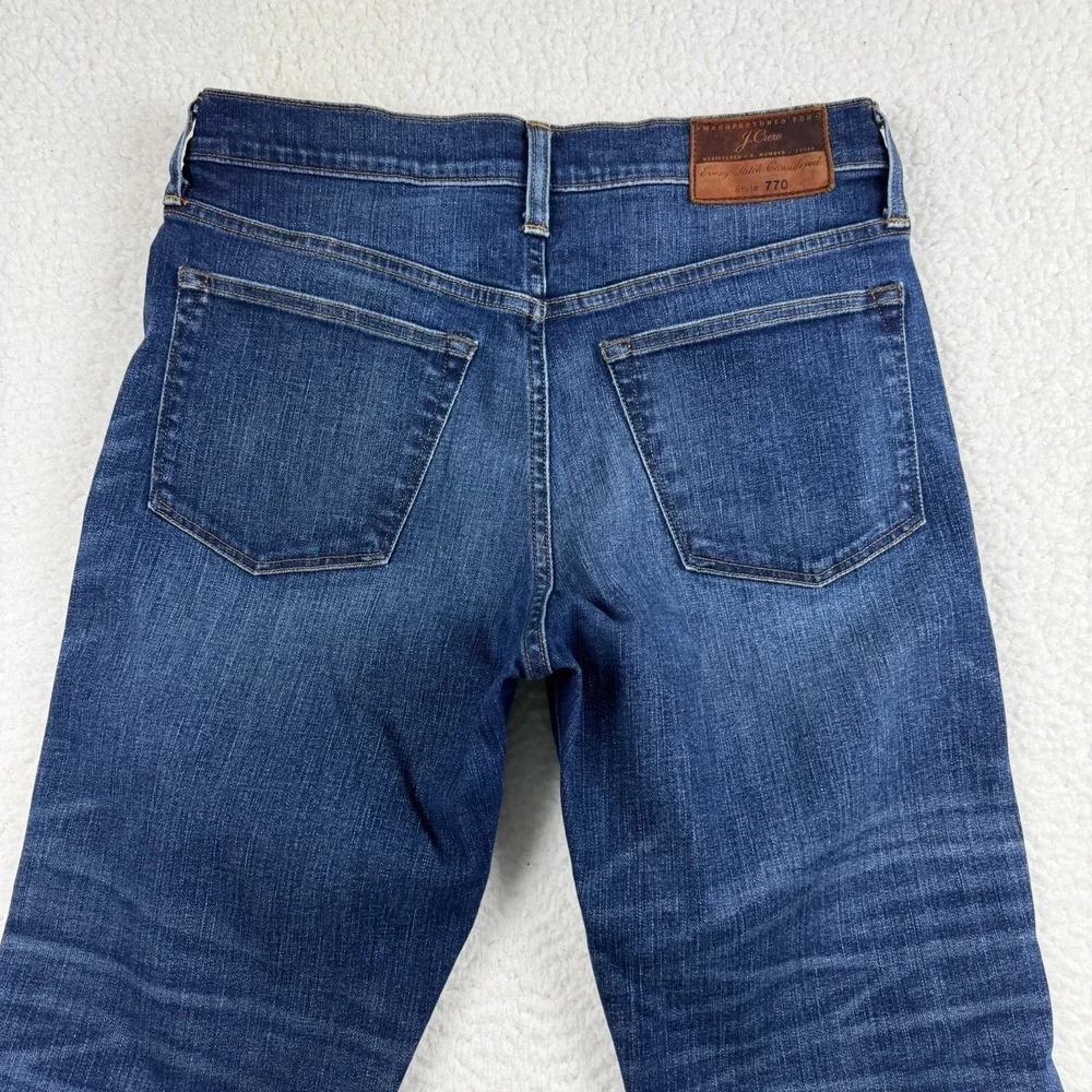 J.Crew 770 Straight Jeans Mens 30x30 Blue Denim Mid Rise Whiskers Streetwear
